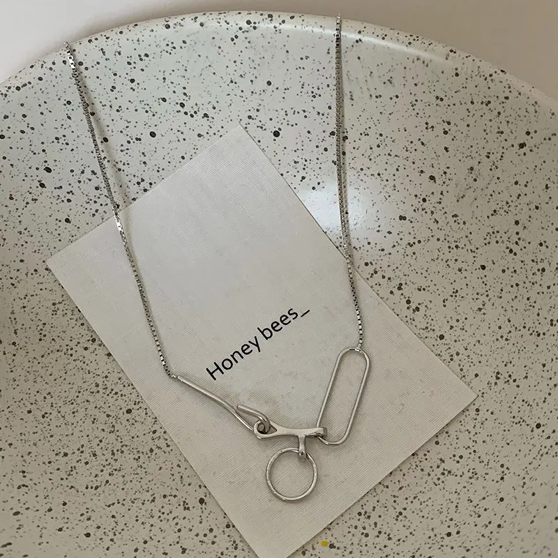 Корейское Серебряное Ожерелье S925 пробы Ins холодный ветер нишевая хипстерская