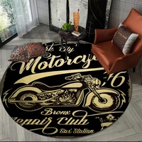 vintage classic motorcycle carpet home decor 3d printed retro race car large round rug living room bedroom non slip floor mat