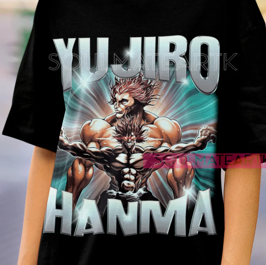 Yujiro Hanma Baki the Grappler футболка для спортзала и фитнеса аниме рубашка Мягкая