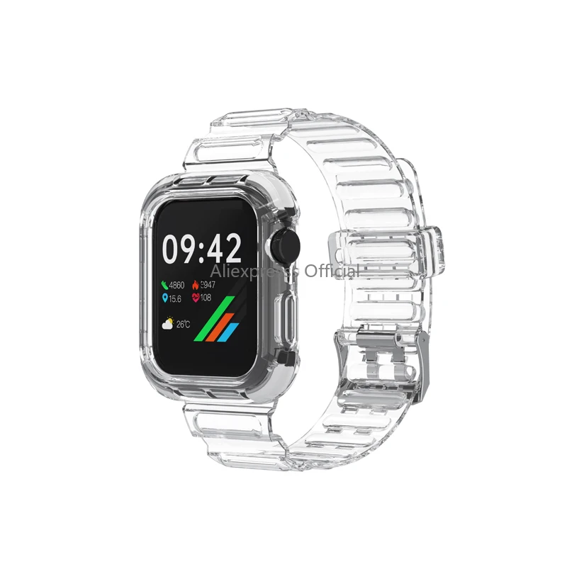 Фото Аксессуары мягкий силиконовый прозрачный браслет чехол ремешок для Apple Watch Band 6 5 4 40 мм 44 мм 3 2 1 38 мм 42 мм №3