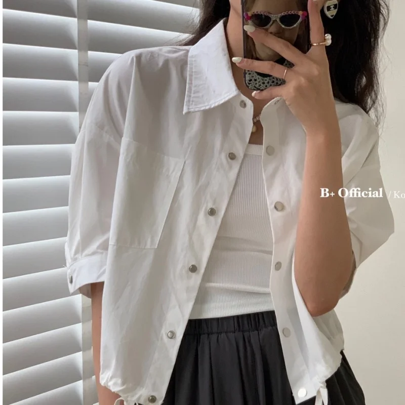 

Loose fitting workwear short jacket Women's fashionable temperament short top