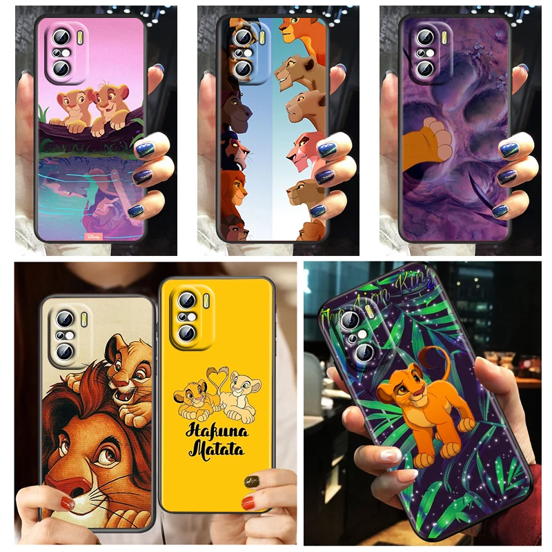 

Disney The Lion King Phone Case For Xiaomi Redmi K50 K40 Gaming 10 10C 9AT 9A 9C 9T 8 7A 6A 5 4X Fundas Black TPU Cover