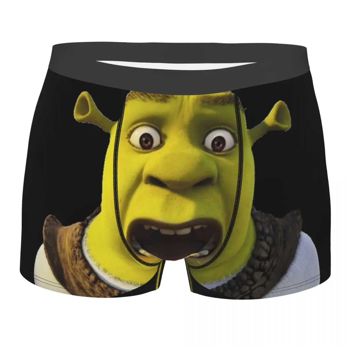 Men Boxer Shorts Panties Shrek With His Mouth Open Breathable Underwear Homme Hot S-XXL Underpants