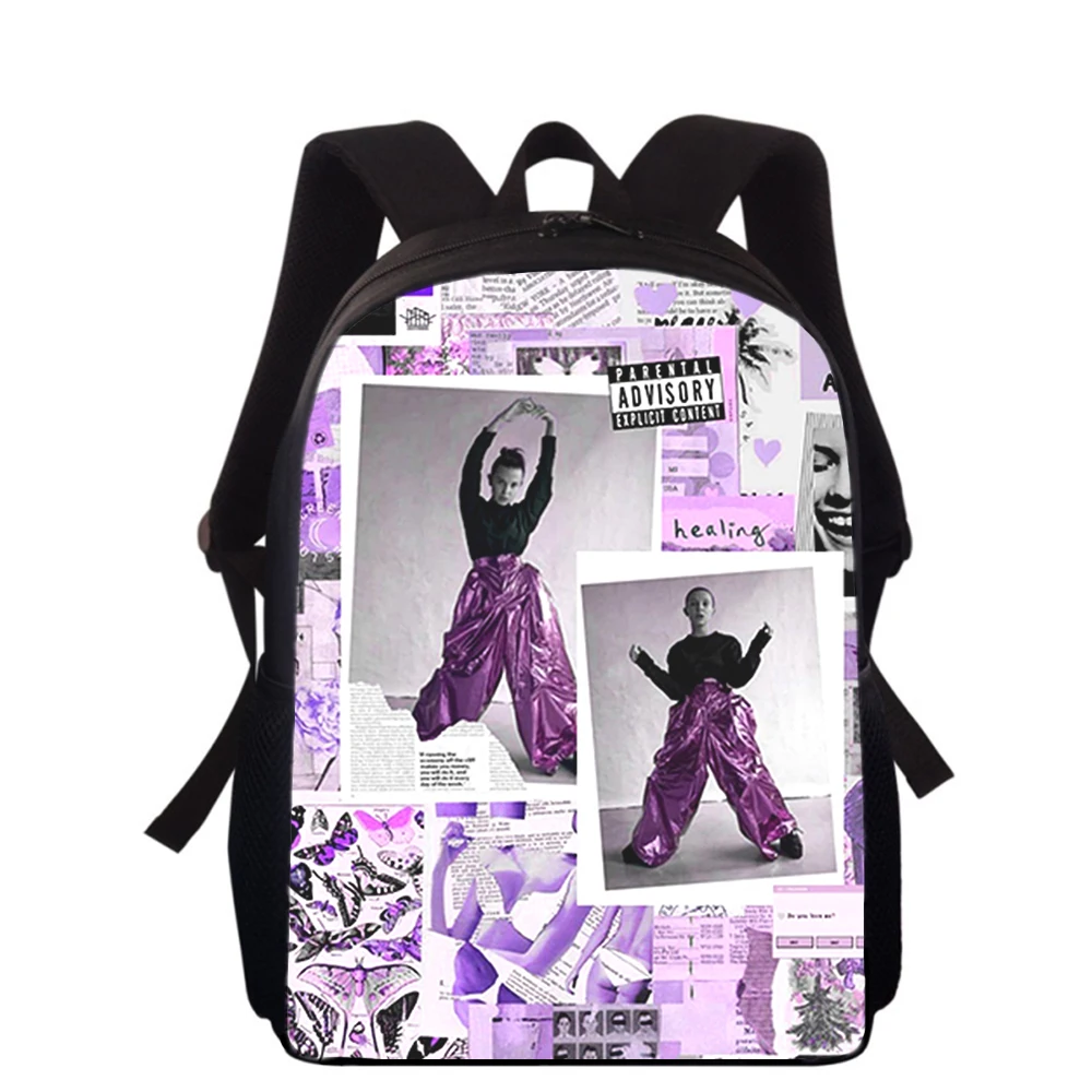Millie Bobby Brown 15” 3D Print Kids Backpack Primary School Bags for Boys Girls Back Pack Students School Book Bags