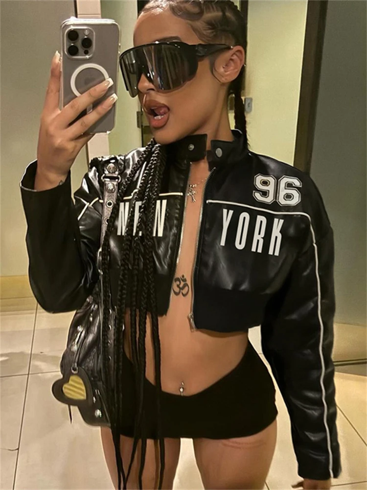 Aualay Зимняя женская байкерская укороченная куртка из искусственной кожи 2024