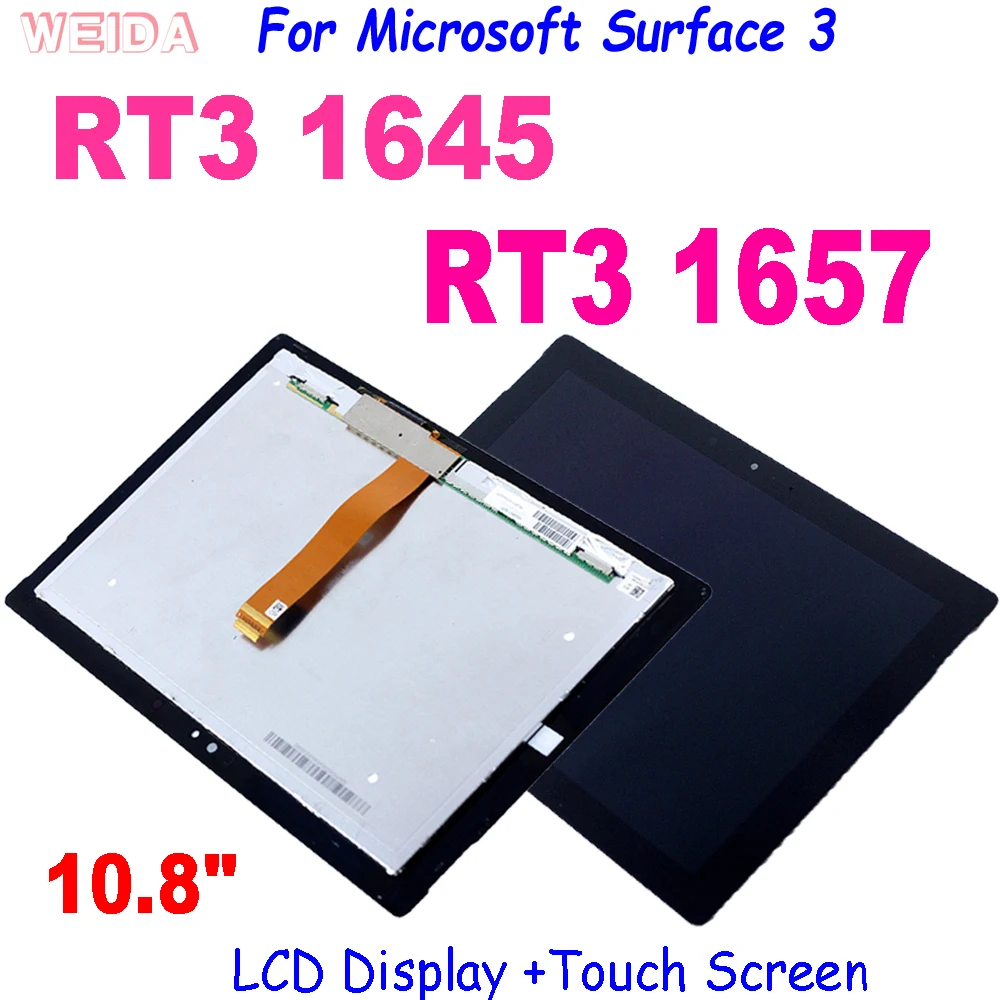 

10.8" LCD For Microsoft Surface 3 RT3 RT 1645 LCD Display Touch Screen Digitizer Assembly for Surface RT3 1657 LCD Replacement