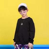 boys sweatshirts new spring fall teenager solid color tops children long sleeve t shirt girls black white clothes 4 6 8 10 12 y