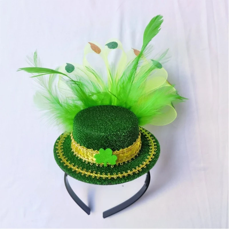 

Green Fascinator Hat With Headband Irish Green Headband Green Top Hat Headband
