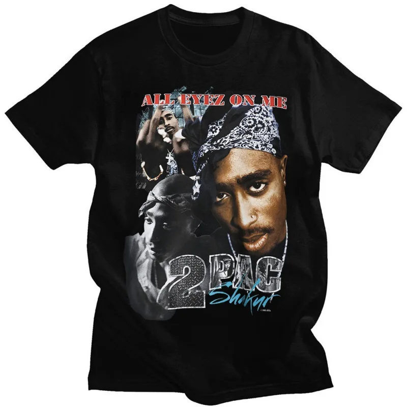 

Hip Hop Fans Gifts Men's T-shirt Rapper Tupac Graphic Printed Male T Shirt 2PAC Tees Clothes Vintage 90s West Coast Style Tshirt