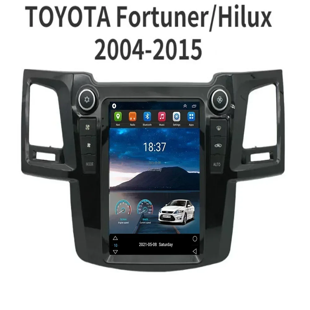 Для Tesla Style 2Din Android13 Автомобильный радиоприемник для TOYOTA FortunerHilux 2004-2015