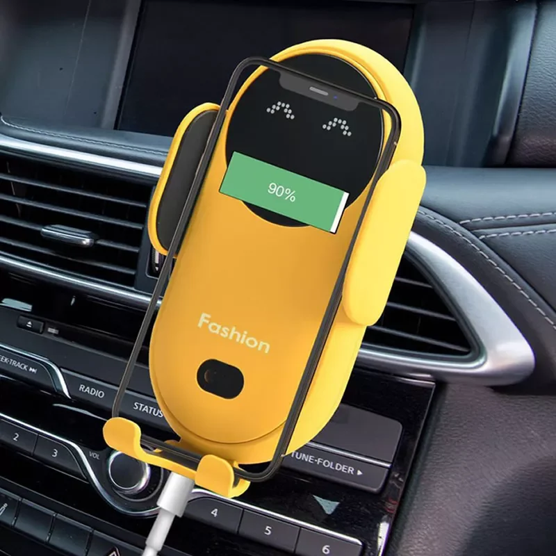 

HKXA Wireless Charger Car Phone Holder Qi Induction Smart Sensor Fast Charging Stand Mount for Samsung S10 Note 10 iPhone 11 10W