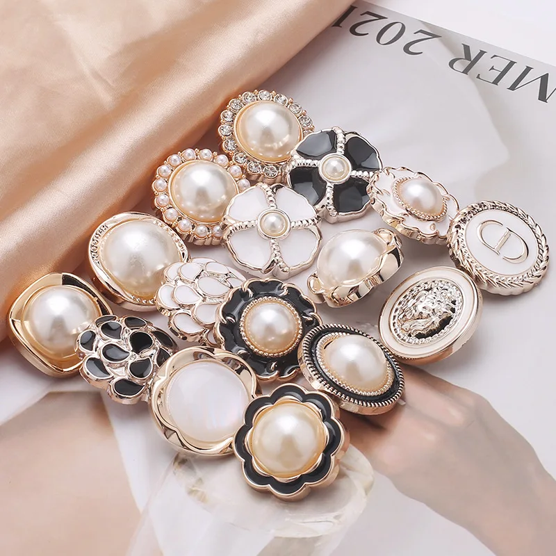 Новый Небольшой очаровательный круглый кардиган с гальваническим покрытием на пуговицах, свитер, пальто, ветровка с жемчужными пуговицами, «сделай сам»