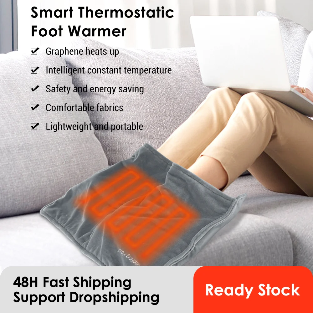 

Electric Heating Foot Pad Household Washable 30*50cm Soft Plush Foot Hot Compress Warmer Heater Feet Keeping Warming Mat Winter