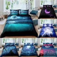 moon night scene bedding set duvet cover comforter covers with pillowcases single queen size for adults kids double bed set