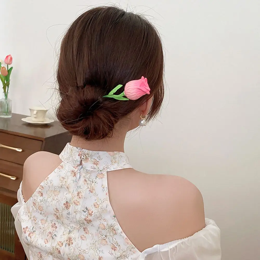 

Vintage Shark Clip Hairgrip Temperament Rose Flower Korean Hair Sticks Women Hair Claws Hairpins Hair Ponytail Clip