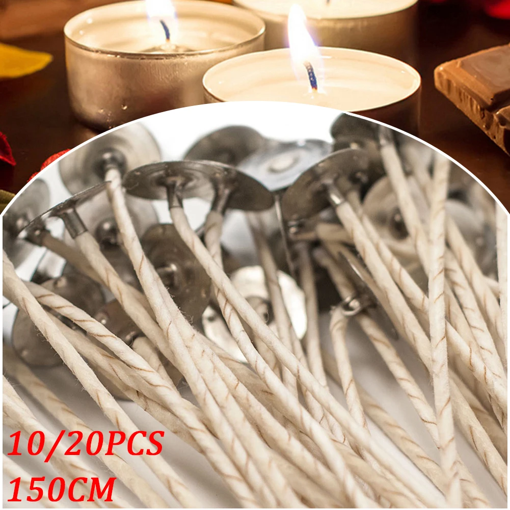 

10/20pcs Cotton Thread Candlewicks For Candle Making With Sustainers 15cm Long Candle Making Accessories