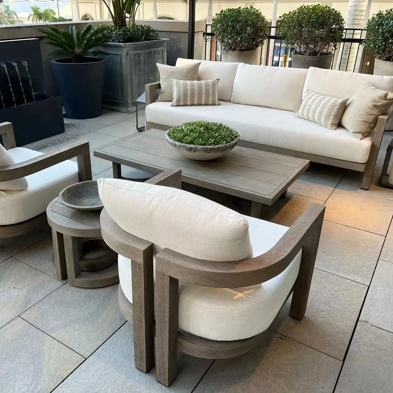 

Luxury Modern Teak Wood Patio Garden Sofa Sets Outdoor Furniture