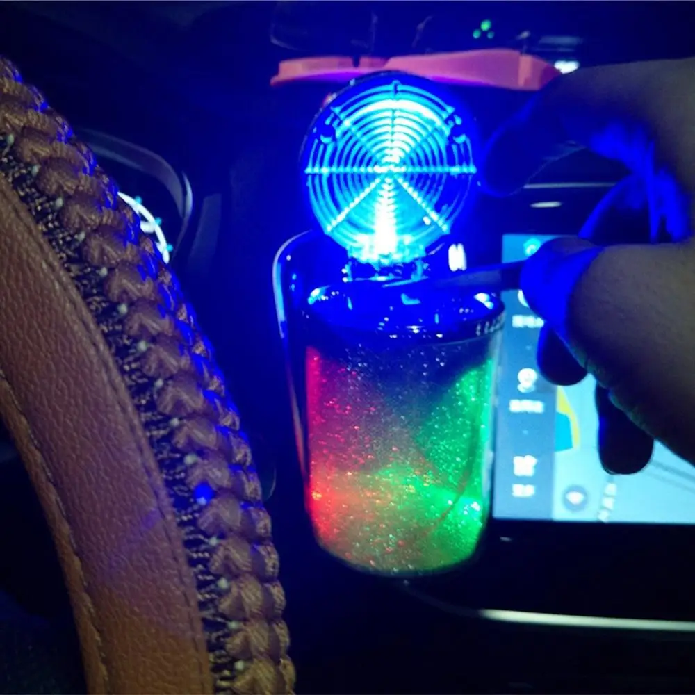 

Car Ashtray with LED Light Cigarette Cigar Ash Tray Container Cylinder Smoke Cup Holder Sto
