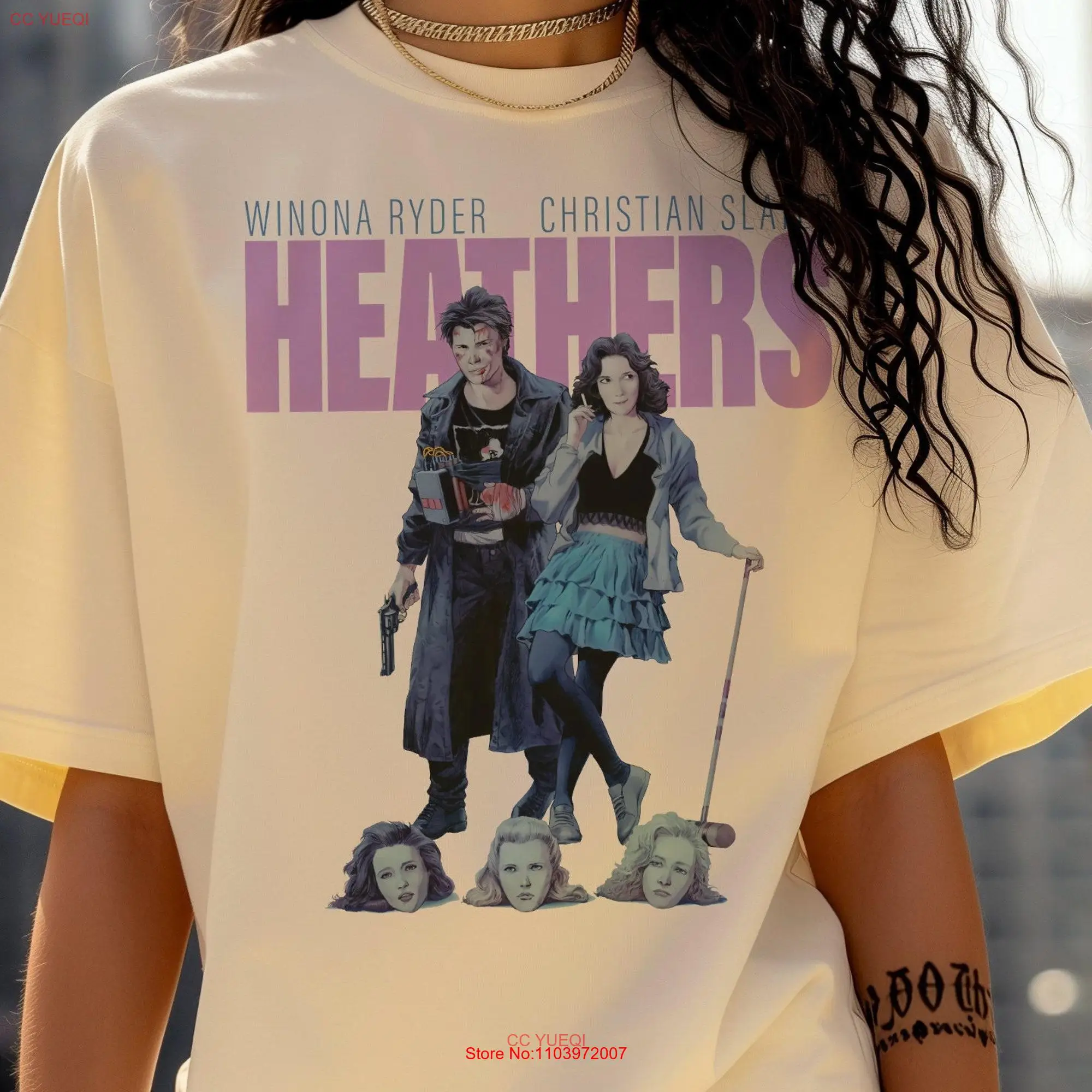 Классическая футболка с принтом из фильма 80s длинным или коротким рукавом Winona Ryder