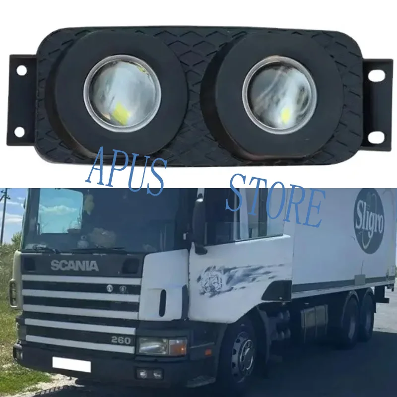 Фото 1 шт. светодиодные противотуманные фары подходят для Scania G440 G450 G480, модернизированные полностью светодиодные противотуманные фары с двумя объективами 1422992 1422991 №1