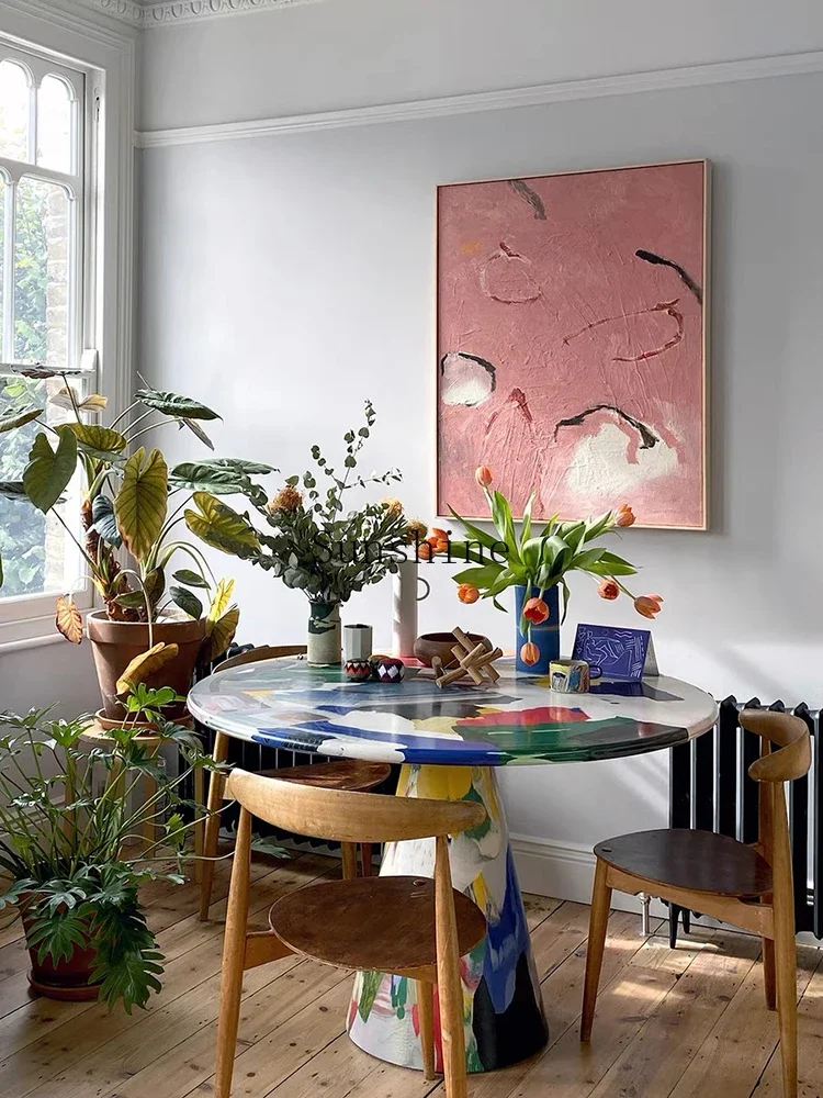 Ручная роспись печи картина маслом креативный обеденный стол с граффити