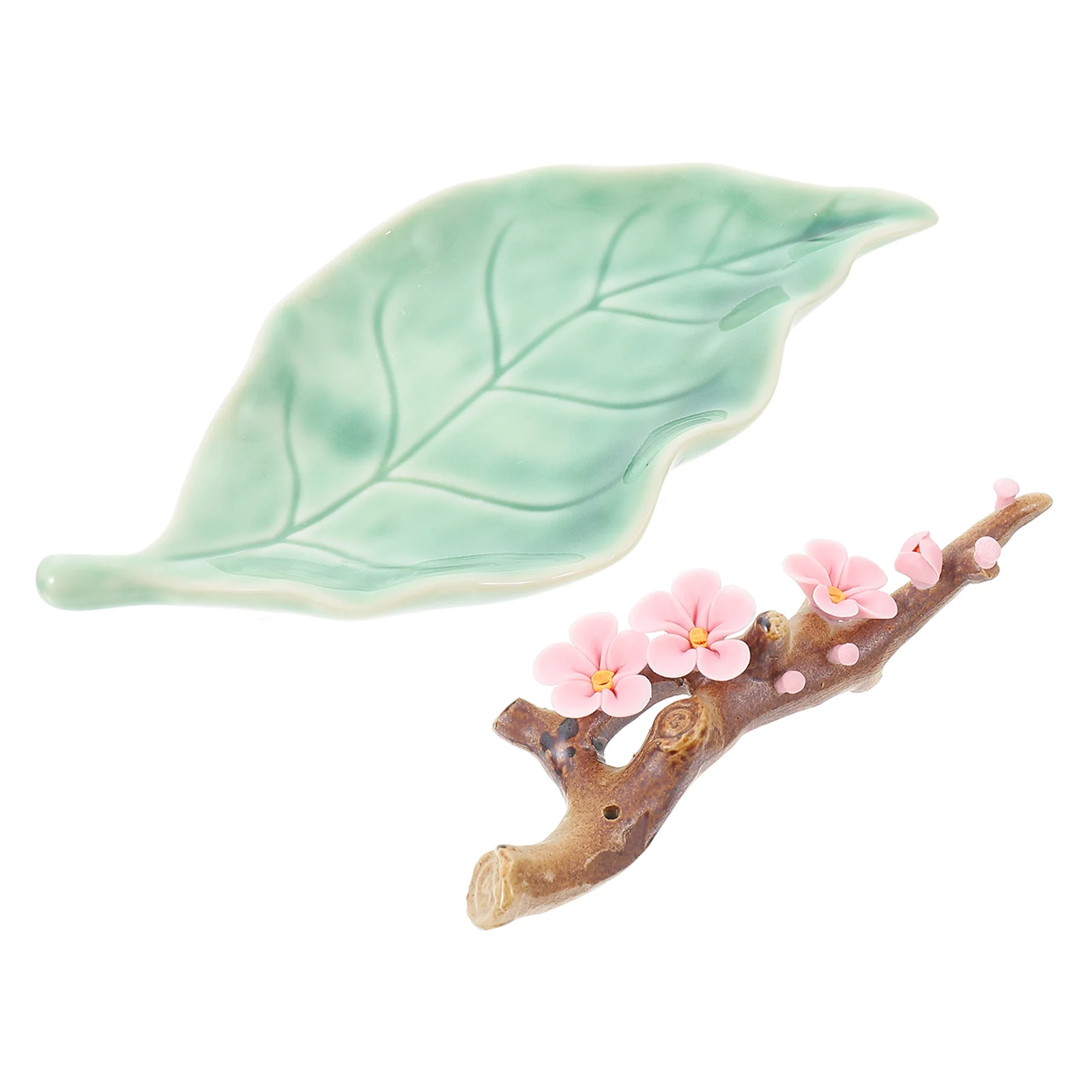 

Porcelain Plate Censer Decor Ceramic Stick Burner Accessory Holder Decorative Outdoor Tabletop