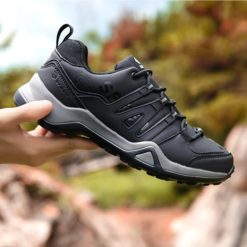 Hot Sale Waterproof Leather Men's Trekking Shoes Breathable Mens Outdoors Hiking Shoes Anti-slip Men Climbing Boot Plus Size 47
