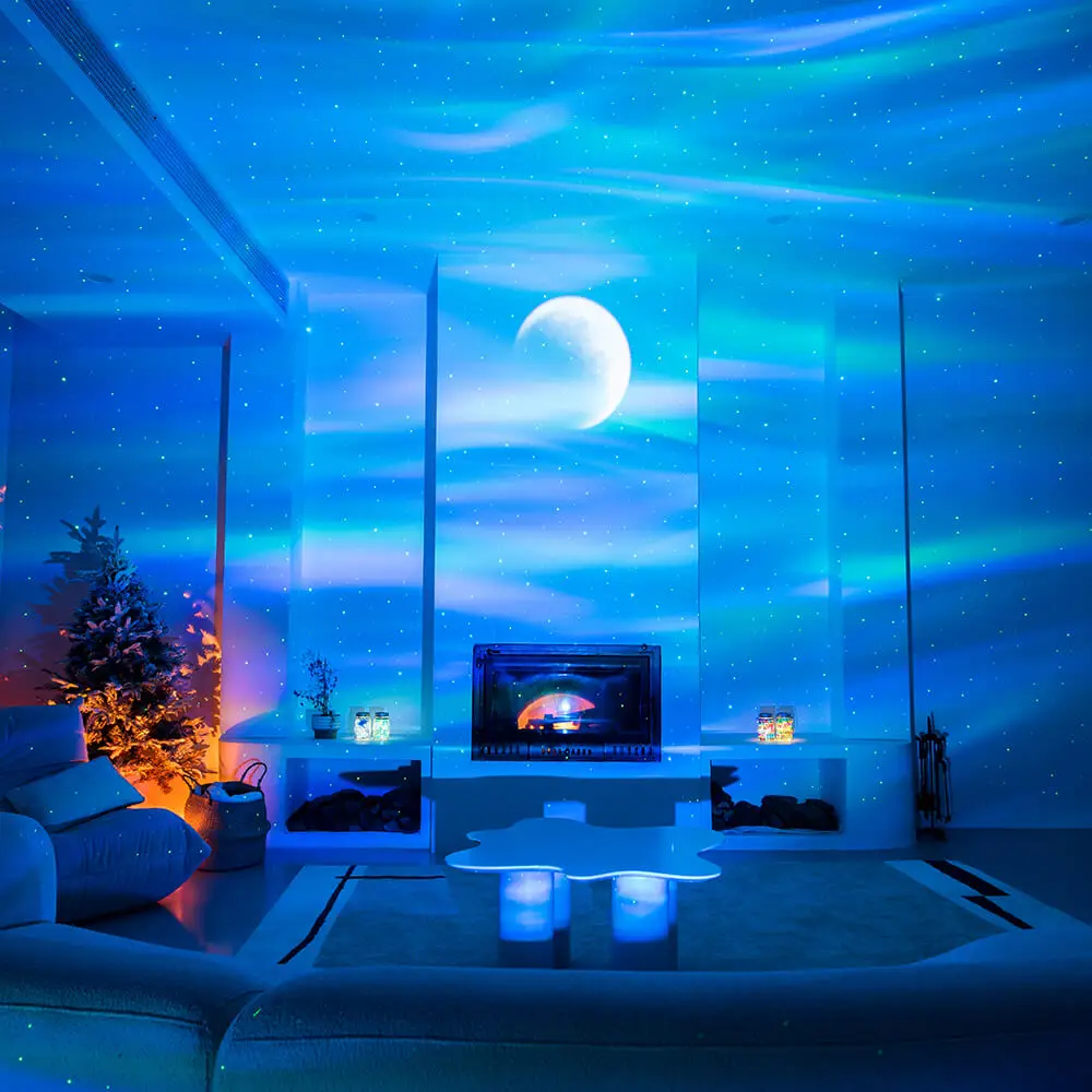 Led Aurora Borealis Moon Galaxy ночные светильники Bluetooth музыка Лазерная Звезда Туманность