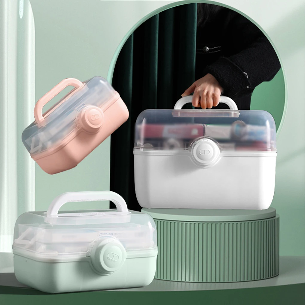 

Органайзер для лекарственных средств для первой семьи, для хранения груди, прозрачный, чехол, большой, пыленепроницаемый, зеленый