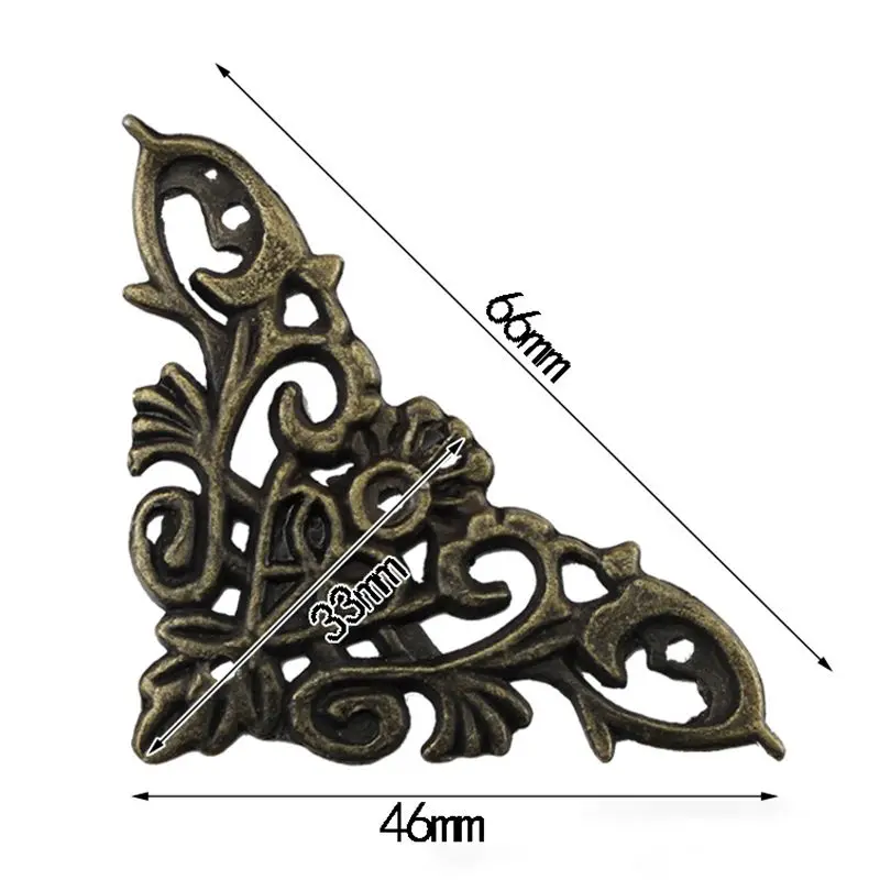 46 мм 4 шт. античная бронза самолета угловой протектор треугольный угол из цинкового сплава деревянная коробка винная коробка кружевной угловой декоративный кронштейн