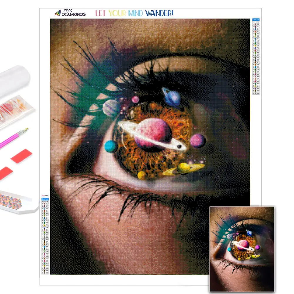 

DIY 5D Diamond Painting Planet Eyes Picture Mosaic Full Diamond Embroidery Cross Stitch Set Home Decoration aлмазная mозаика