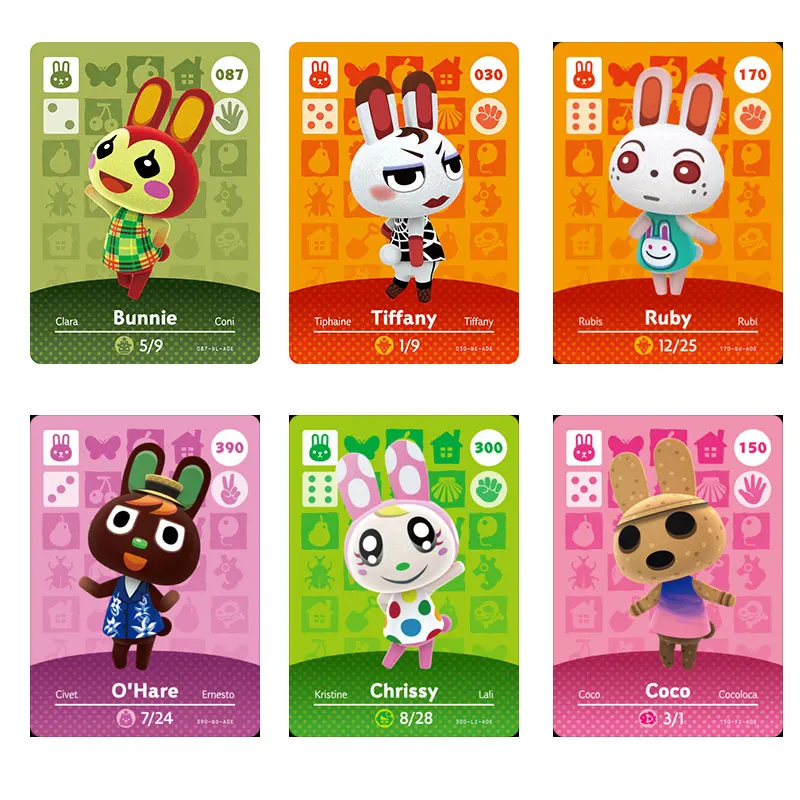 

New 8.6x5.4cm Animal Crossing Game Card [rabbit] New Horizons Anime Characters Compatible with Switch / Lite / Wii U and New 3DS