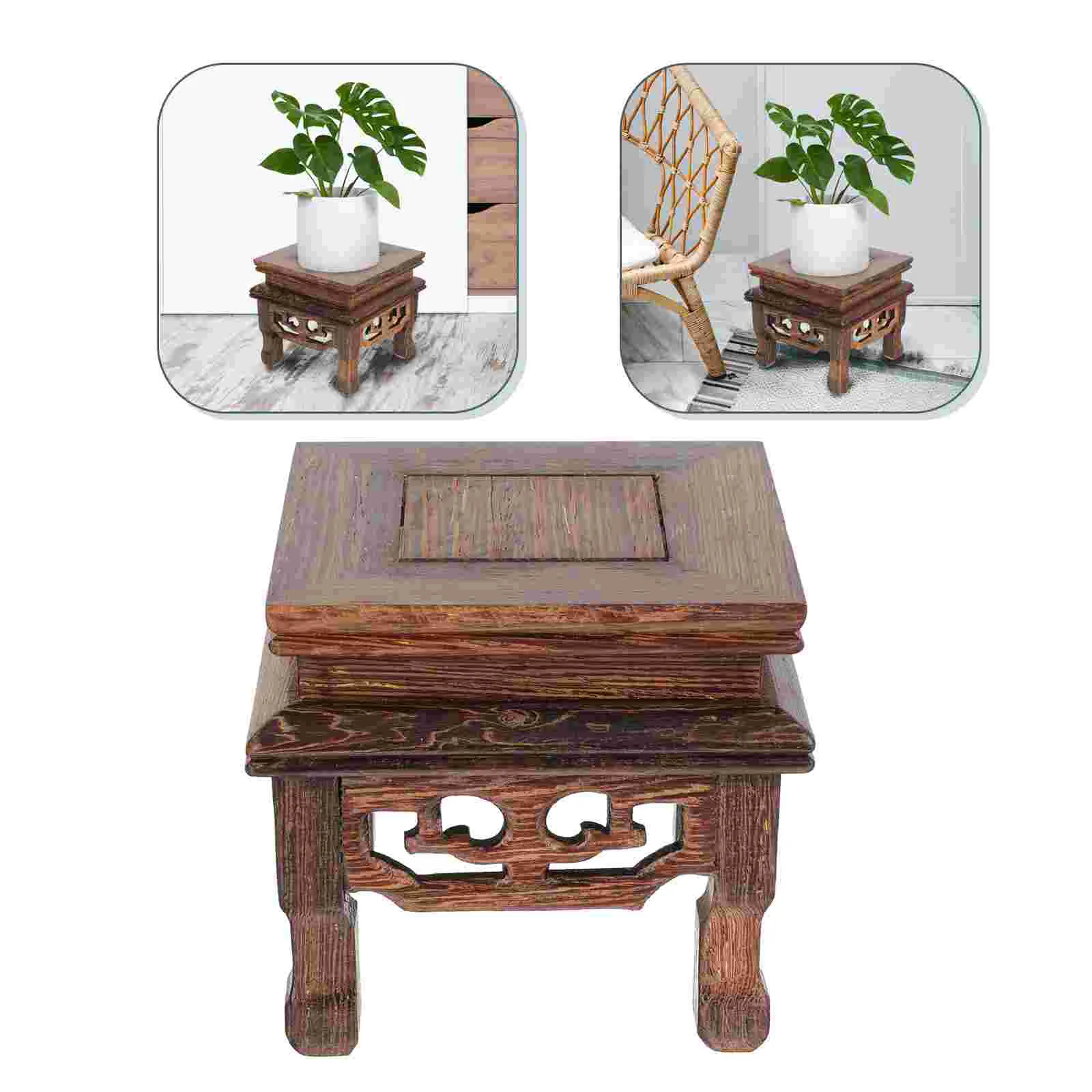 

Stand Wooden Baseflower Wood Oriental Pot Vasedisplay Bowl Flowerpot Holder Planter Stands Chinese Potted Rack Shelf Decor