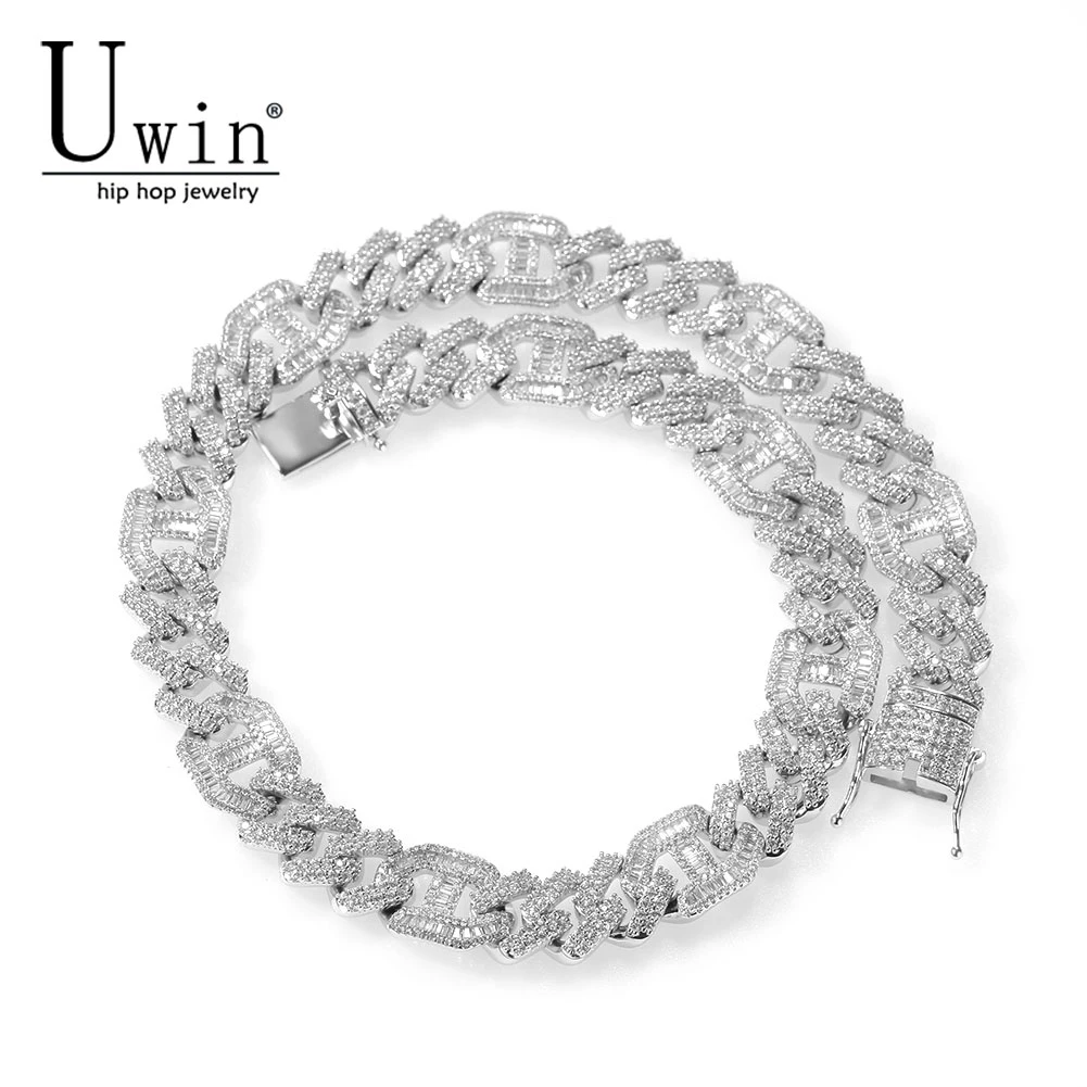 

Ожерелье Uwin в стиле хип-хоп для мужчин и женщин, украшение из искусственной кубинской звеньи, 14 мм, украшение для вечерние