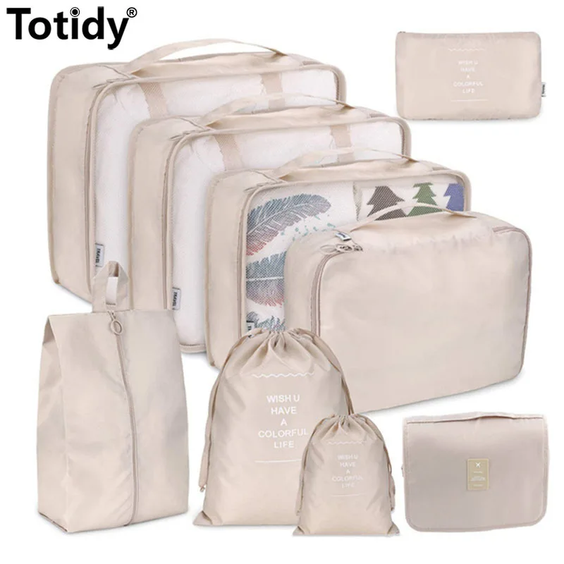 

Набор из 9 предметов, дорожный органайзер, сумки для хранения, набор для упаковки чемоданов, чехлы для хранения, портативный органайзер для багажа, органический чехол