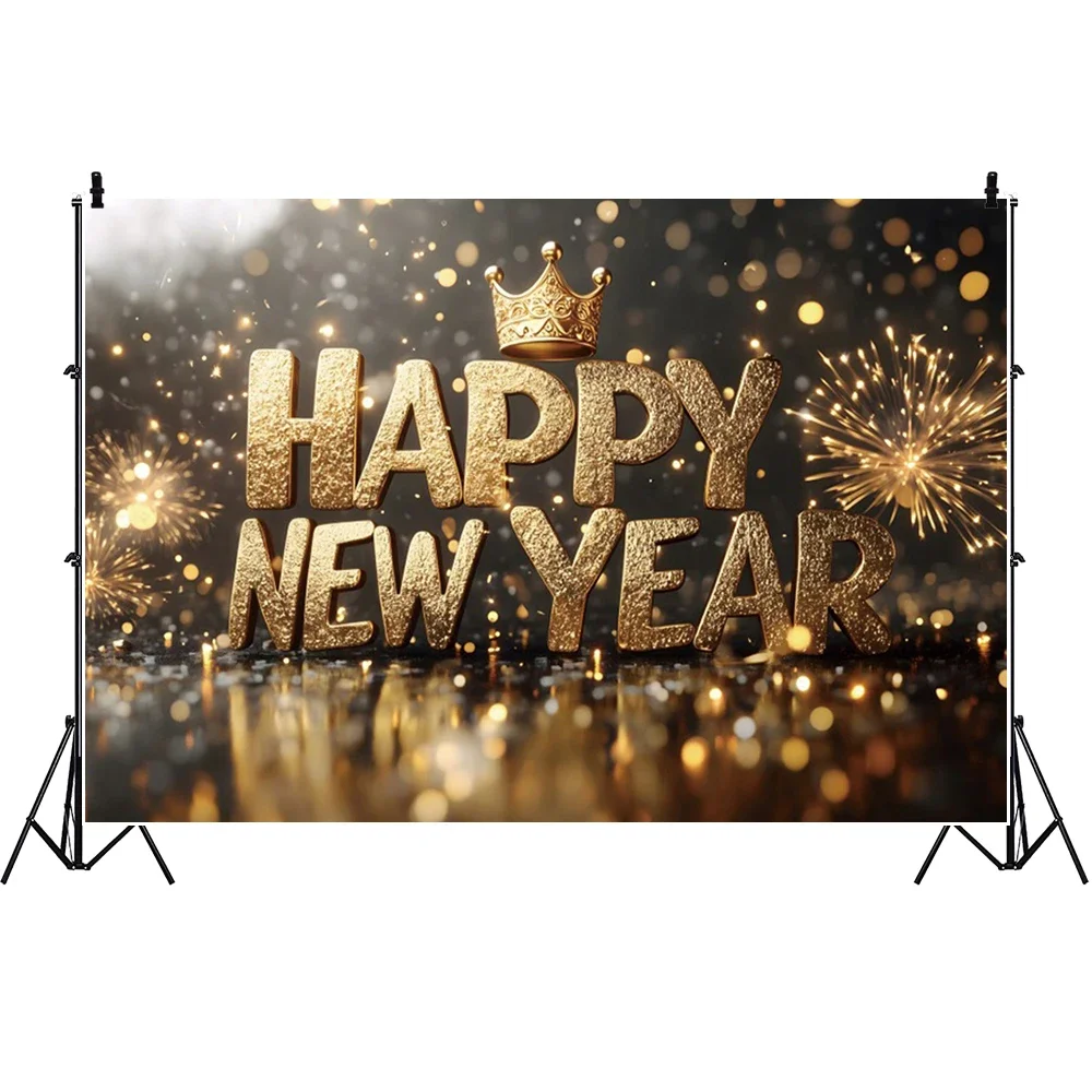 2025 с Новым годом фейерверк фон для фотосъемки Золотая Корона Новогодняя