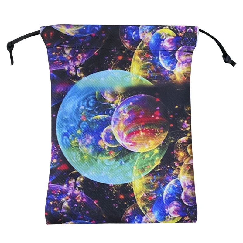 

Tarot Card Storage Bag Velvet Print Drawstring Bag Divination Tarot Bag Constellation Board Game Card Stored Bag Package