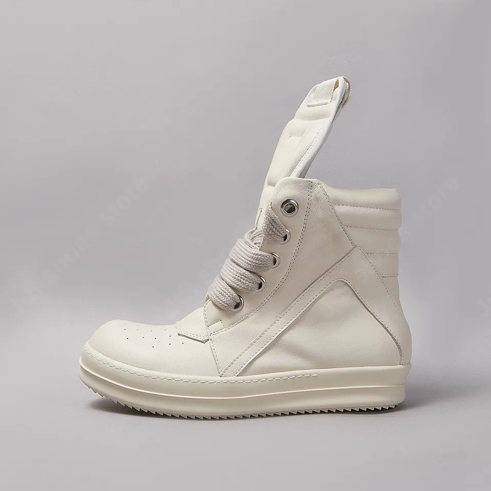 Ricks Мужская обувь цвета слоновой кости Кожаные ботинки Outoor Высокие повседневные