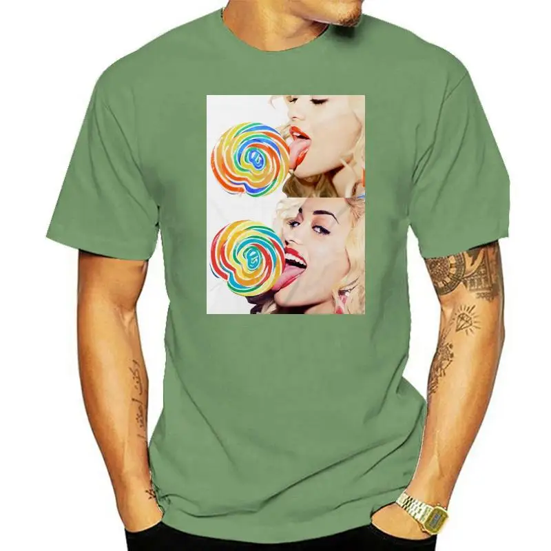 

Rita Ora Lollipop Mens T Shirt Designer Summer Short Sleeve T Shirt Printing Apparel Tee Shirt