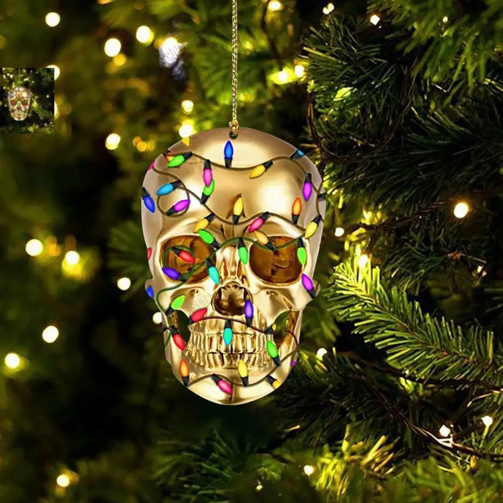 

Useful Handicraft Pendant Eye-catching Colorful Skull Head Personality Pendant Skull Pendant Car Pendant