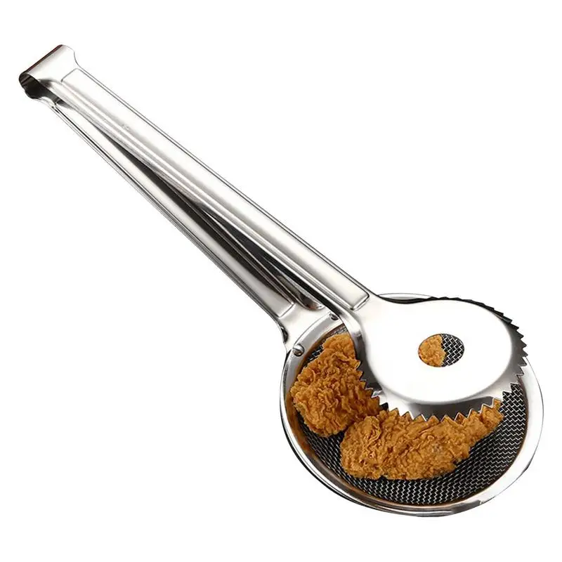 Тонкое Сетчатое ситечко масла щипцы из нержавеющей стали для жарки скиммер