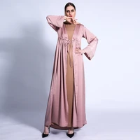open kimono long flowy loose abaya dress casual open front cardigans dubai turkish style cover ups muslim outwear
