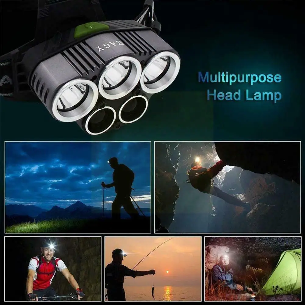 

Ultra Bright Led Headlamp Fishing Headlight Usb Charging Camping Battery 18650 Outdoor K6y5