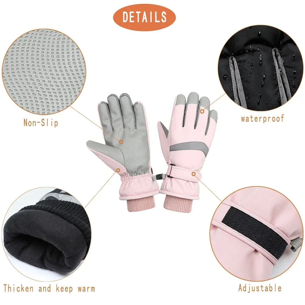 Лыжные перчатки водонепроницаемые ветрозащитные для сенсорного экрана