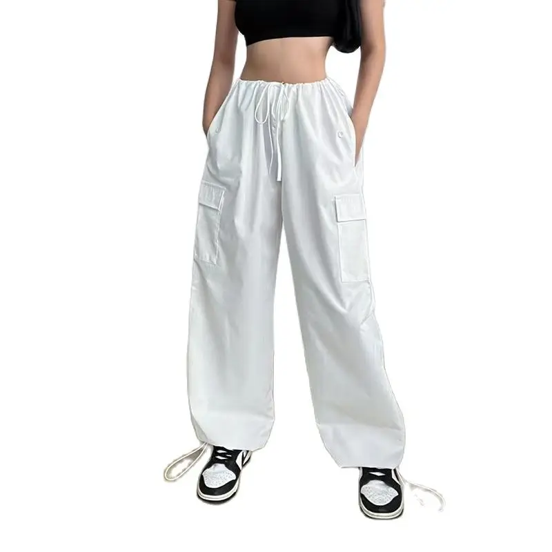 

2023 Autumn New Casual Women's Clothing Wide Leg Loose Large Lace Up Straight Tube Workwear Pants