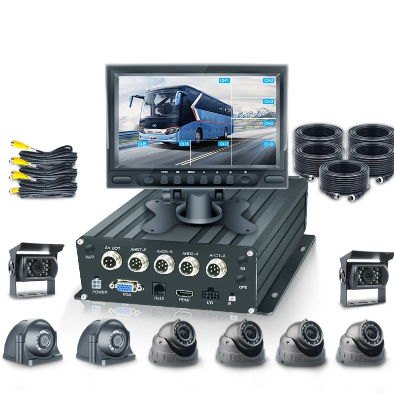 

Brand new 1080P AHD 8 channel Mobile DVR kit Realtime video recorder for car/truck/ bu MDVR Solution With 8 Cameras