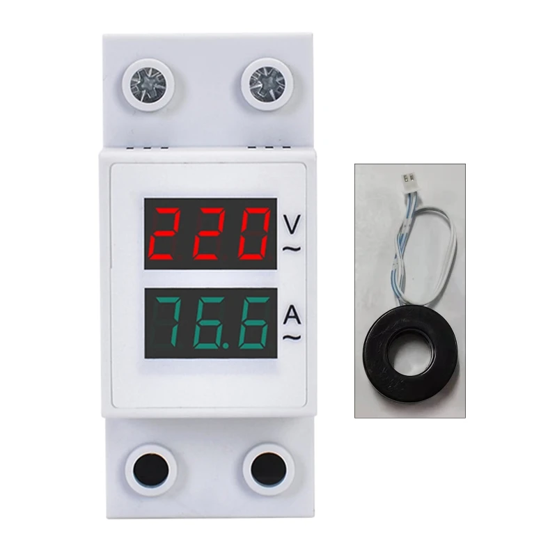 

Din Rail AC Monitor Electric Voltage Current Meter AC1-140A AC50-500V Home Use