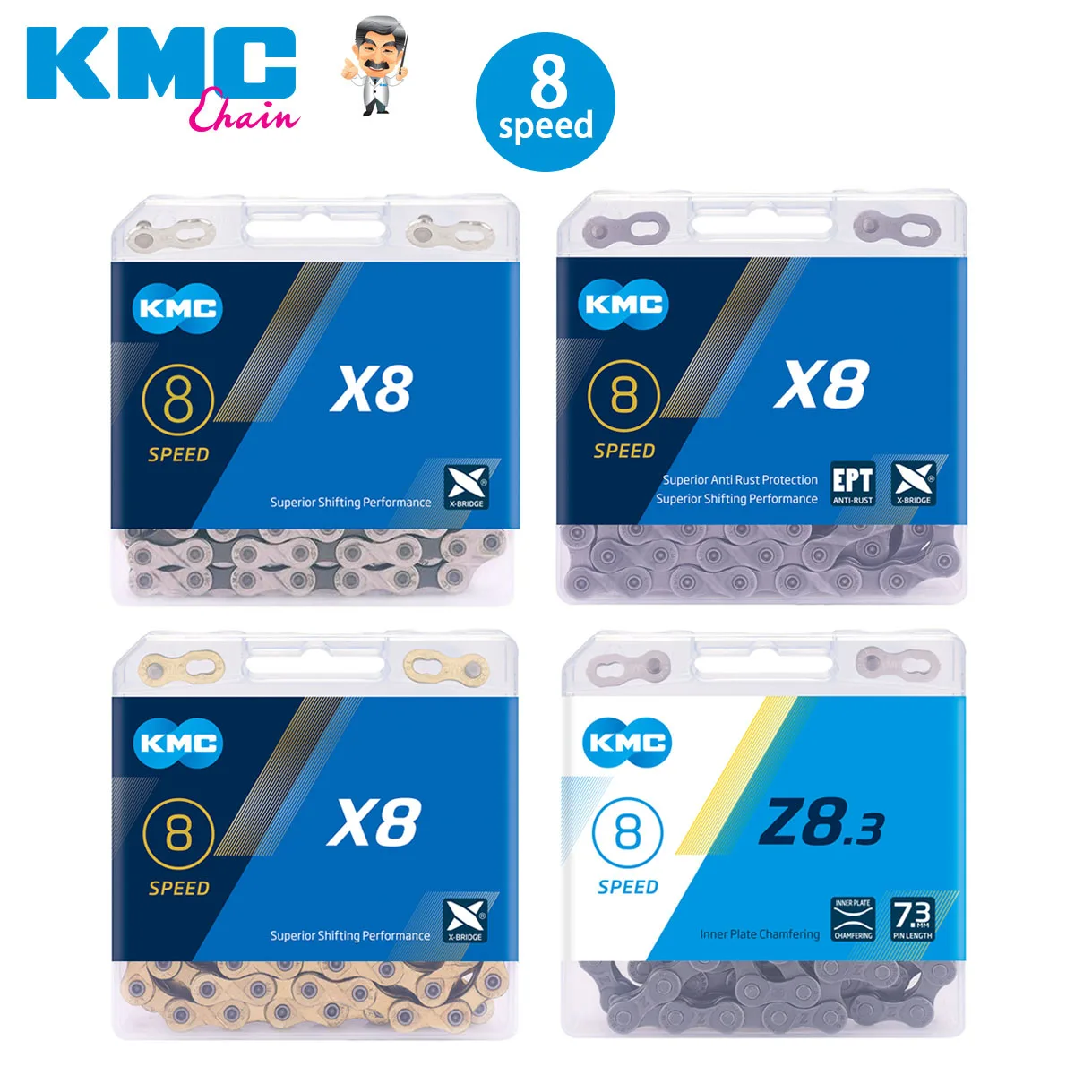 KMC 8 Speed Bicycle Chain Mountain Bike Chain Road Bike Chain bike accessories for Shimano /SRAM/Tektro