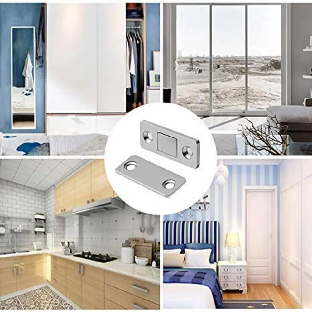 

Strong Magnetic Cabinet Door Suction Steel Catch Latch Ultra Thin For Drawer And Door Closers&Screws Hardware Sliding Door Stop