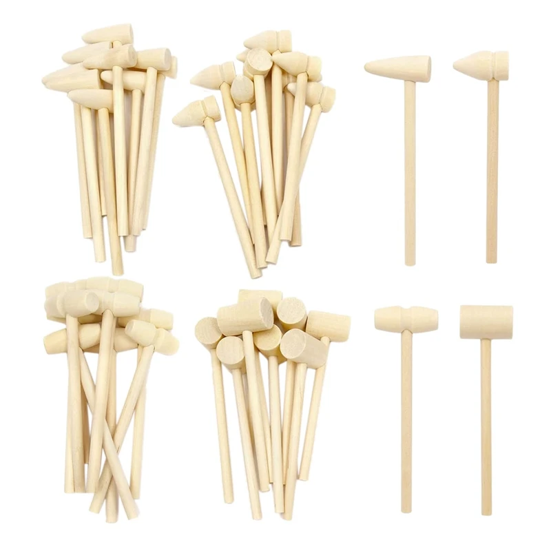 

40 Pcs Mini Wooden Hammers Wood Crab Seafood Crab Lobster Mallets Wood Mallet Pounding Toy Small Shellfish Hammer Tool